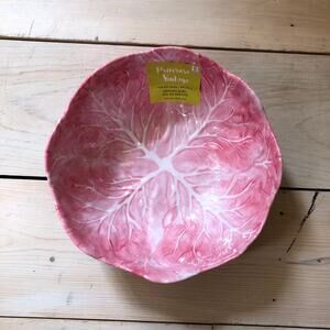 Primrose Vintage NWT Pink Cabbage Leaf Melamine Salad Serving Bowl 10"
